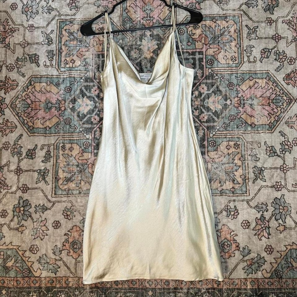 Endless Rose Champagne Cowl Neck Slip Dress